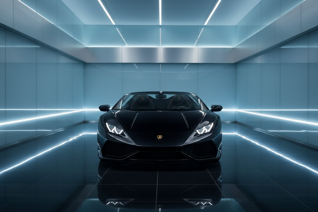 2020 Black Lamborghini Huracán EVO Spyder - Front View