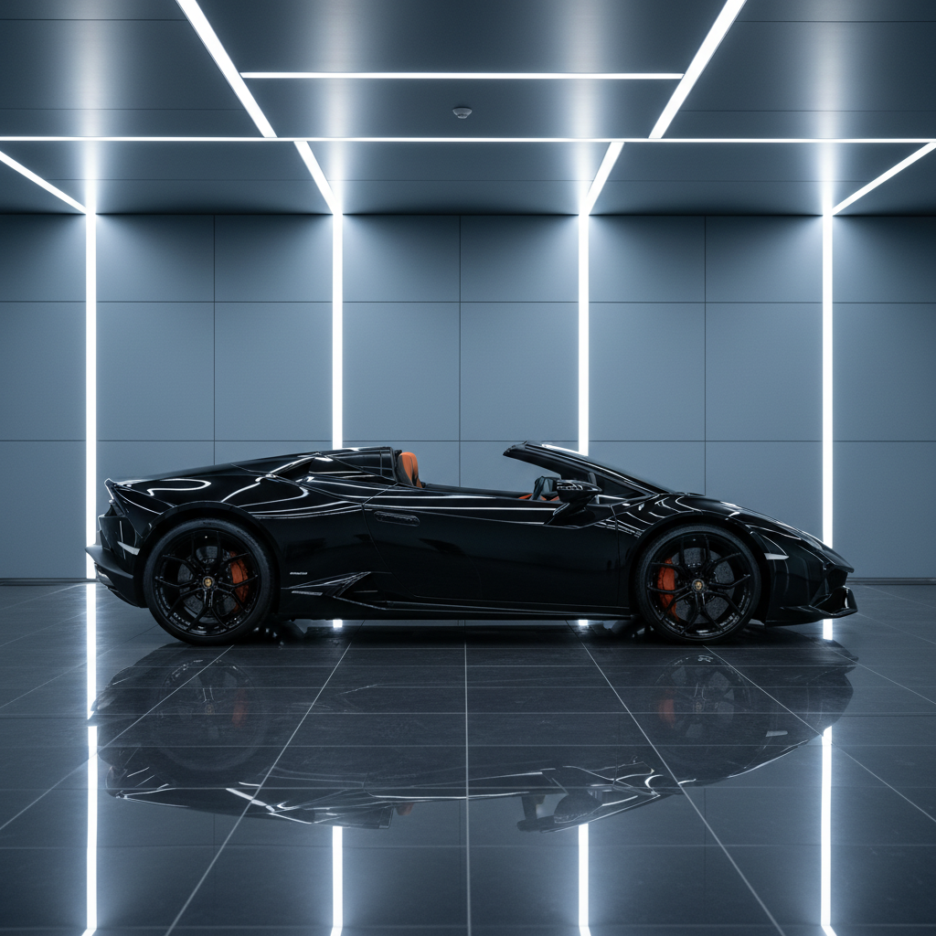 2020 Black Lamborghini Huracán EVO Spyder - Side Profile