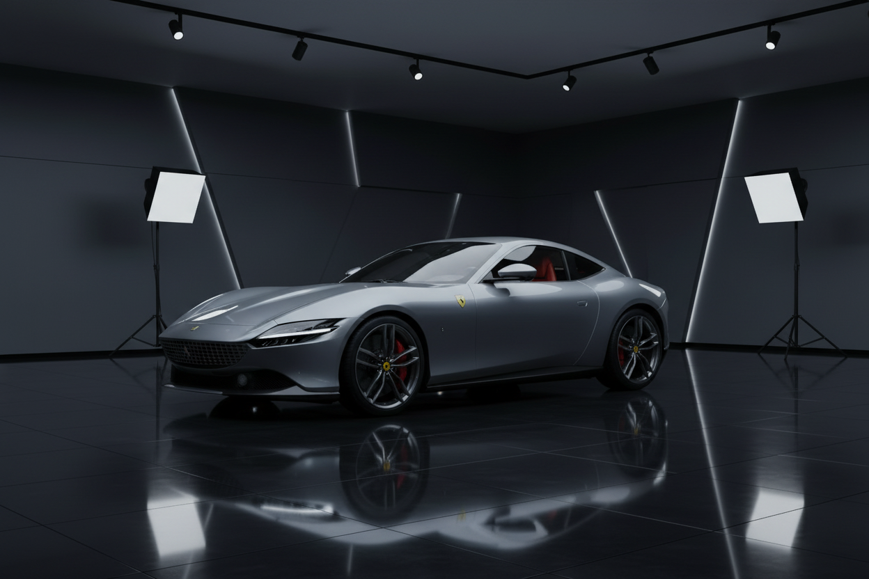 2021 Grey Ferrari Roma with Red Interior - View 2