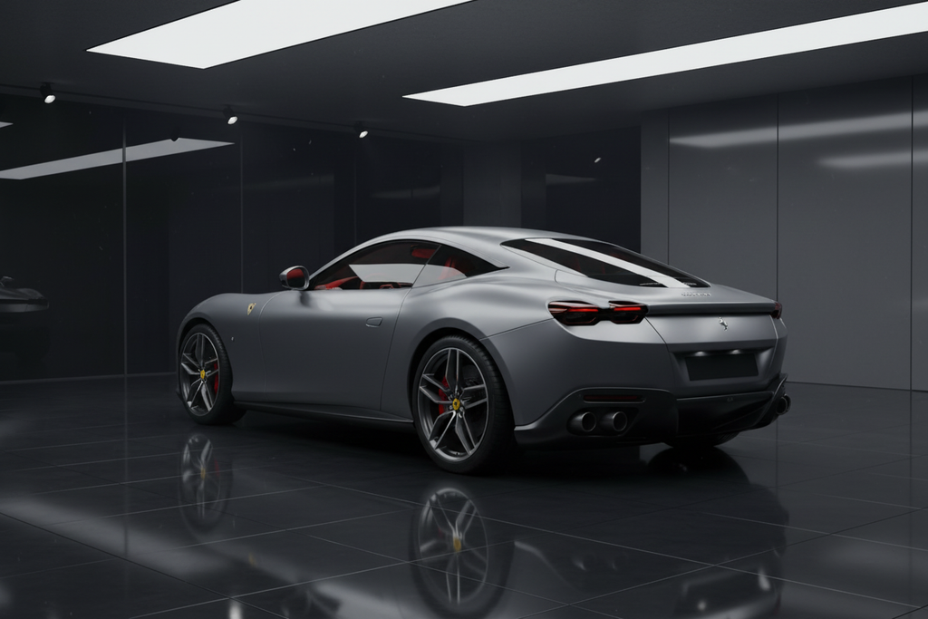 2021 Grey Ferrari Roma with Red Interior - View 4