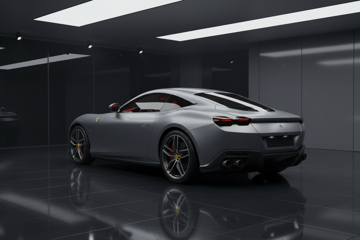2021 Grey Ferrari Roma with Red Interior - View 4