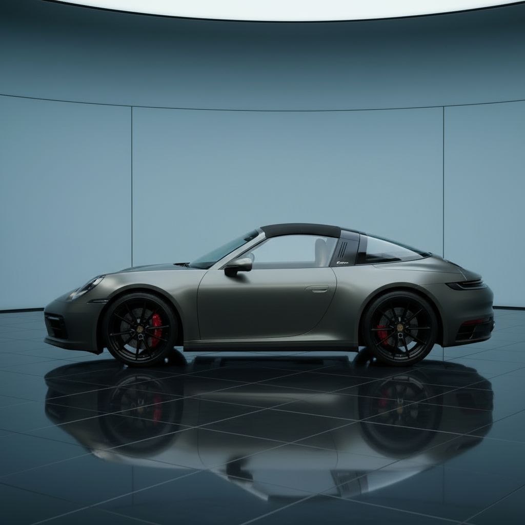 2021 Grey Porsche 911 Targa - Side Profile