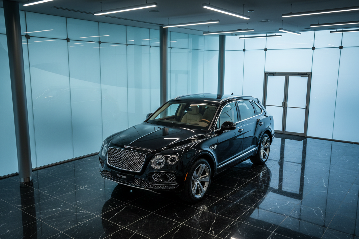 Black Bentley Bentayga - High Angle View