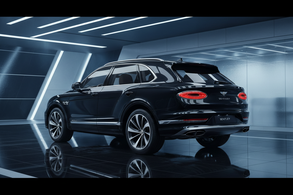 Black Bentley Bentayga - Rear Three-Quarter