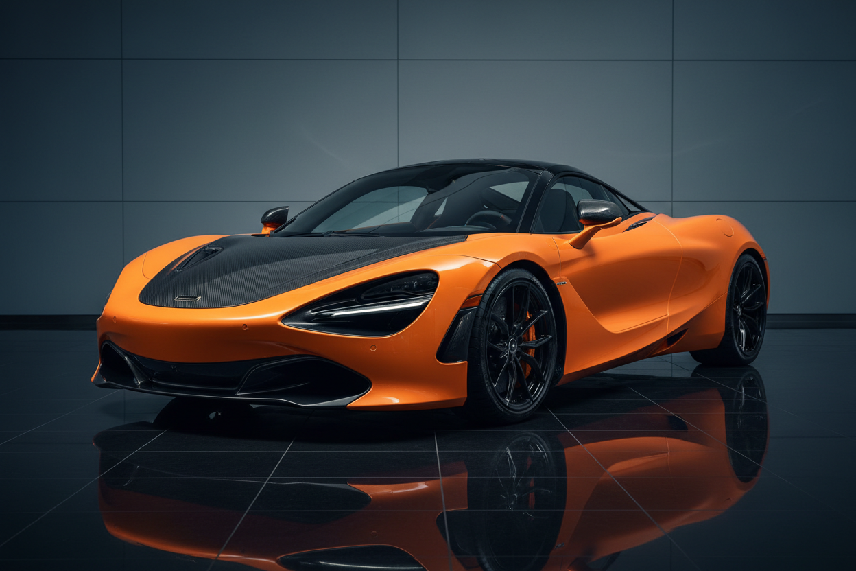 Blaze Orange McLaren 720S Black Wheels - Low Front
