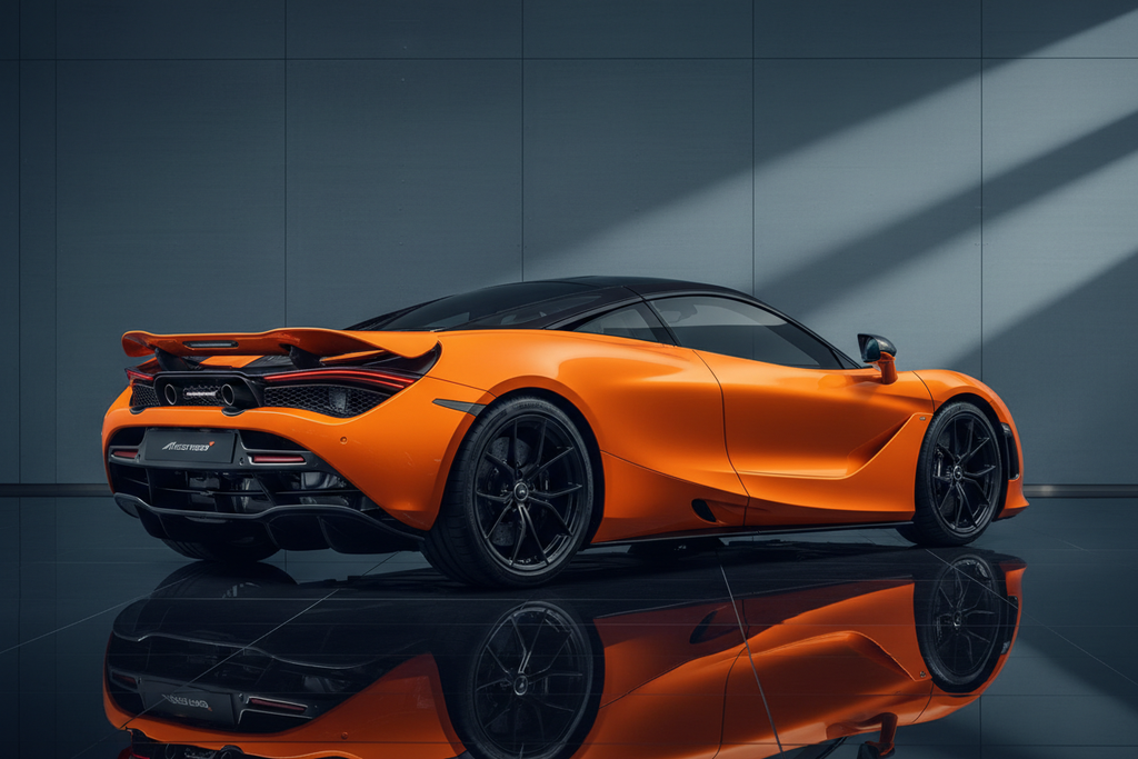 Blaze Orange McLaren 720S Black Wheels - Rear